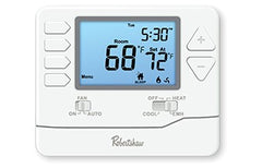 ROBERTSHAW RS8210 24V/Millivolt Non Programmable Digital Multi Stage Conventinal/Heat Pump Thermostat With 4.6 Square Inch Backlit Display 2H/1C 45-90F Replaces RS311N  | Midwest Supply Us