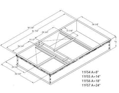 Lennox 11F55 Lennox C1CURB71B-1, Hybrid Roof Curb, Downflow Double Duct Opening, 54-1/4 x 95-3/8 Inch x 14 Inch Height  | Midwest Supply Us