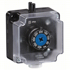 Johnson Controls P233A-4-PHC Differential Pressure Switch, 50 to 400 Pa Range, < 0.3 Mbar Differential, SPDT, Scale in Pa, GMT008N600R + BKT024N001R  | Midwest Supply Us
