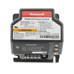 Resideo R7284B1024 AN INTERRUPTED ELECTRONIC OIL PRIMARY LINE VOLTAGE, SAFETY RATED FOR RESIDENTIAL OIL FIRED BURNERS USED IN BOILERS, FORCED-AIR FURNACES, AND WATER HEATERS. NO BURNER MOTOR OFF DELAY, WITH VALVE ON DEL  | Midwest Supply Us