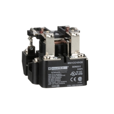 SQUARE D 8501CO16V20 Power Relay, Type C, 2 HP, 30A resistive at 300 VAC, SPDT, 2 normally open and 2 normally closed contact, 120 VAC coil  | Midwest Supply Us