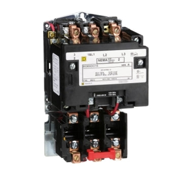 Square D 8536SDO1V02S Type S Full Voltage Starter, Size 2, Open, 110V 50 Hz, 120V 60Hz, 45A, 3-Poles, Non-Reversing  | Midwest Supply Us