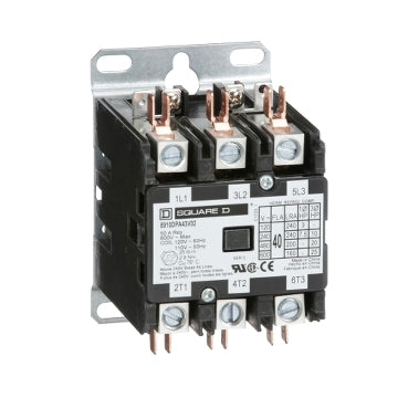 Schneider Electric (Square D) 8910DPA43V02Y125 8910DPA definite purpose contactor, 40 A, 3P, 110/120 V 50/60 Hz coil, open, hex socket head screw  | Midwest Supply Us