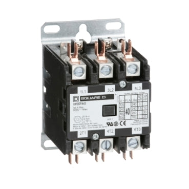 Schneider Electric (Square D) 8910DPA43V04 Definite Purpose Contactor Type DPA, 40A, 3-Poles, 277 VAC 60Hz  | Midwest Supply Us