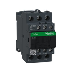 Schneider Electric (Square D) LC1D25BD TeSys D Contactor, 3-Poles (3 NO), 25A, 24V DC Coil, Non-Reversing  | Midwest Supply Us