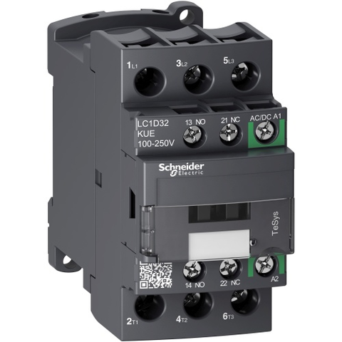 Square D LC1D32KUE TeSys D contactor 3P 32A AC-3 up to 440V coil 100-250V AC/DC  | Midwest Supply Us