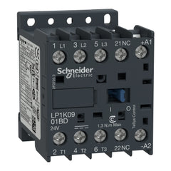 Schneider Electric (Square D) LP1K0901BD TeSys K Contactor, 3-Poles (3 NO), 9A, 24 DC Coil, Non-Reversing  | Midwest Supply Us