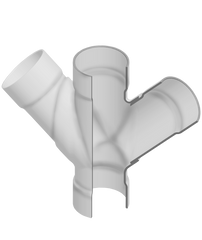 Spears 3976-814 20X4 PVC REDUCING DOUBLE WYE SOCKET SCH80 N.P.R.  | Midwest Supply Us