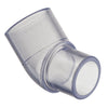 427-025L | 2-1/2 PVC 45 STREET ELBOW SPIGOTXSOC SCH40 CLEAR | (PG:039) Spears