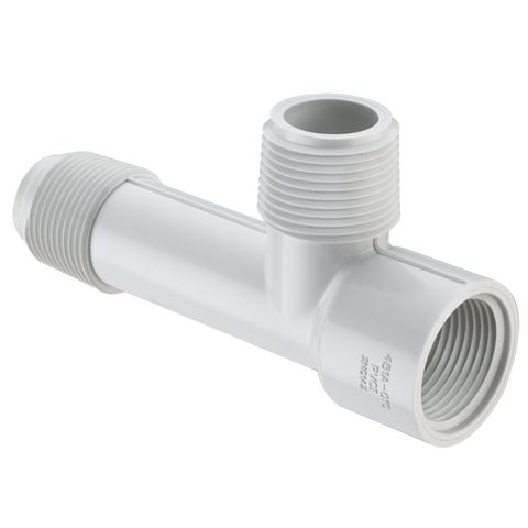 Spears 451A-010 1 PVC MANIFOLD TEE MPT O-RING X FPTXMPT  | Midwest Supply Us