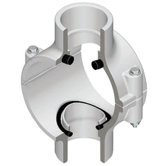Spears 468-582 8X4 PVC CLAMP SADDLE DOUBLE OUTLET SOCKET BUNA ZINC BOLT  | Midwest Supply Us