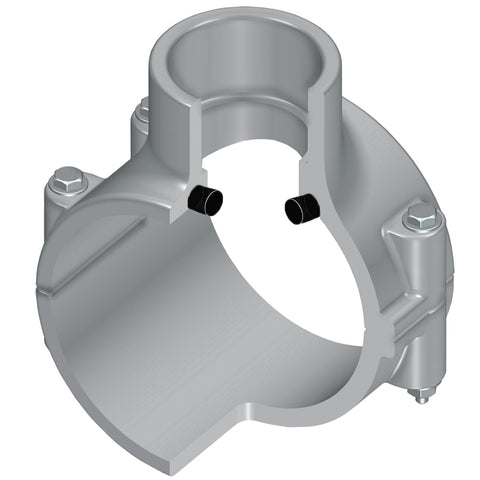 Spears 866SV-664C 12X4 CPVC CLAMP SADDLE SOCKET FKM SS BOLT  | Midwest Supply Us