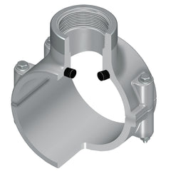 Spears 867SV-421CSR 4X2-1/2 CPVC CLAMP SADDLE REINFORCED FEMALE THREAD FKM SS  | Midwest Supply Us