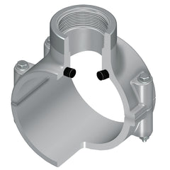 Spears 867-578CSR 8X2 CPVC CLAMP SADDLE REINFORCED FEMALE THREAD EPDM ZINC BOLT  | Midwest Supply Us