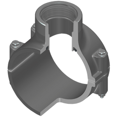 Spears 867-291SR 2-1/2X1-1/2 PVC CLAMP SADDLE REINFORCED FEMALE THREAD EPDM  | Midwest Supply Us