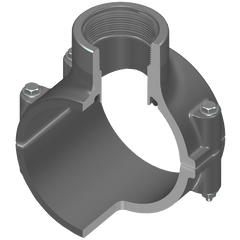 Spears 867-333SR 3X1/2 PVC CLAMP SADDLE REINFORCED FEMALE THREAD EPDM ZINC BOLT  | Midwest Supply Us