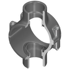Spears 868-526 6X1-1/4 PVC CLAMP SADDLE DOUBLE OUTLET SOCKET EPDM ZN  | Midwest Supply Us