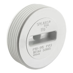 Spears P110-015 1-1/2 PVC DWV FLUSH CLEAN OUT PLUG MPT  | Midwest Supply Us