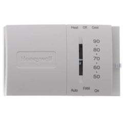 Resideo T8034N1007 HORIZONTAL 1HEAT/1 COOL MECHANICAL THERMOSTAT. TERMINALS: R, RC, G, Y, W, O, B. SCALE: 50-90F. SYSTEM SWITCH: HEAT-OFF-COOL. FAN: ON-AUTO.  | Midwest Supply Us