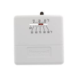 Resideo T812A1010 HEAT ONLY MECHANICAL THERMOSTAT. POSITIVE OFF SWITCH. PREMIER WHITE.  | Midwest Supply Us