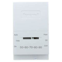 Resideo T834N1002 VERTICAL 1 HEAT/1 COOL MECHANICAL THERMOSTAT. TERMINALS: R, RC, G, Y, W, O, B. SCALE: 50-90F. SYSTEM SWITCH: HEAT/OFF/COOL. FAN SWITCH: AUTO/ON.  | Midwest Supply Us