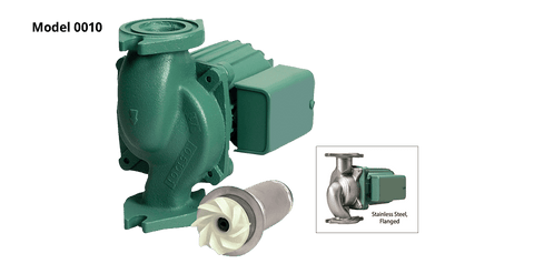 Taco 0010-F3 Circulator Pump | Cast Iron | 1/8 HP | 115V | Single Phase | 1.1A | 3250 RPM | Flanged | 30 GPM | 9ft Max Head | 150 PSI Max Press. | Series 0010  | Midwest Supply Us