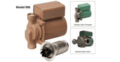 Taco 006-BC7-4IFC Circulator Pump | Bronze | 1/40 HP | 115V | Single Phase | 0.52A | 3250 RPM | Sweat (3/4") | 9 GPM | 8.5ft Max Head | 125 PSI Max Press. | Integral Flow Check | Series 006  | Midwest Supply Us