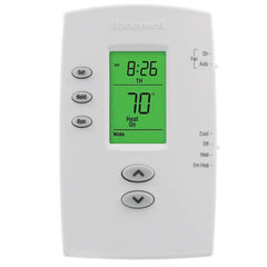 Resideo TH2210DV1006 PRO 2000 VERTICAL PROGRAMMABLE DIGITAL THERMOSTATS, BACKLIT DISPLAY, DUAL POWERED (24VAC AND/OR BATTERY). 2 HEAT / 1 COOL HEAT PUMP  | Midwest Supply Us