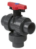 7133L1-007 | 3/4 PVC TRUE UNION INDUSTRIAL 3 WAY FULL PORT VERTICAL L1 FLANGED FKM | (PG:615) Spears