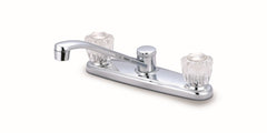 Everflow BAR-G12C Arlington Two Handle Kitchen Faucet Acrylic Handle Less Spray Chrome  | Midwest Supply Us