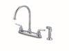 BGL-G11C | Glenford Two Handle Kitchen Faucet With Spray Chrome | Everflow