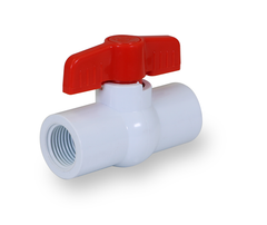 Everflow 260T012 1/2" ECONOMY PVC THREADED BALL VALVE WHITE (NOT FOR POTABLE WATER)  | Midwest Supply Us