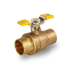 Everflow 615C012-NL 1/2" SWT Full Port Brass Ball Valve with "T" Handle Lead Free  | Midwest Supply Us
