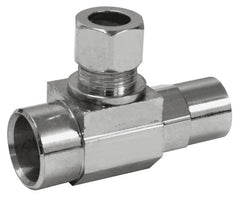Everflow 91358PR-NL 1/2" OD COMP X 3/8" OD COMP Quarter Turn Loose Key Angle Supply Stop Lead Free  | Midwest Supply Us