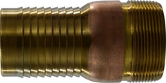 Midland Metal Mfg. 973604 1 1/2 BRASS COMBO NIPPLE, Accessories, Combination King Nipples, Brass Hose Nipple  | Midwest Supply Us