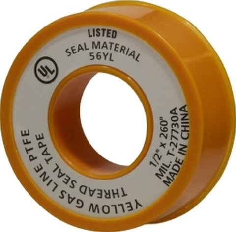 Midland Metal Mfg. 982125 1/2 X 260 YELLOW GAS LINE TAPE, Accessories, Teflon Tapes, Yellow Gas Line Tape  | Midwest Supply Us