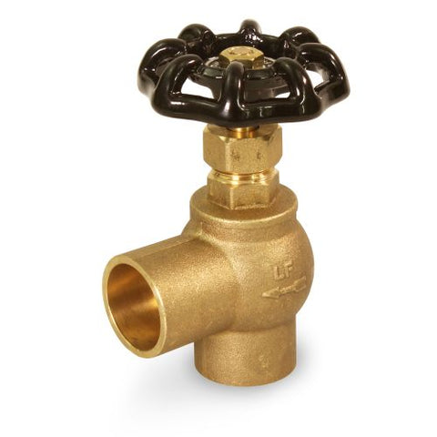 Everflow 74121-NL 1/2" SWT Angle Short Globe Style Brass Stop Valve Lead Free  | Midwest Supply Us