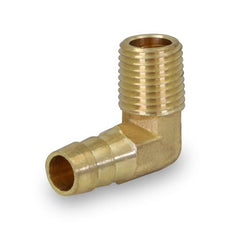 Everflow B27-1214 1/2" Hose Barb X 1/4" MPT Elbow Brass Hose Barb Fitting, For Non Potable Use Only  | Midwest Supply Us