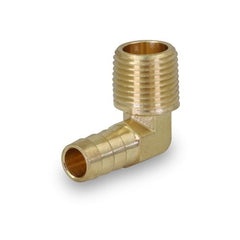 Everflow B27-12 1/2" Hose Barb X 1/2" MPT Elbow Brass Hose Barb Fitting, For Non Potable Use Only  | Midwest Supply Us