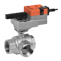Belimo B332L+NRX24-3 Ball Valve | 1.25" | 3 Way | 34Cv | w/ Non-Spring | 24V | Floating  | Midwest Supply Us