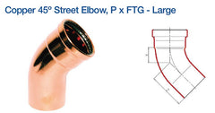 Everflow PCSF0250 2-1/2" F X P 45 Street Press Elbow  | Midwest Supply Us