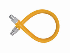 Everflow FTGC-BL34-36N FLEXTRON FTGC-BL34-36N 34"ID(1"OD)X 36" SS BRAID WITH YELLOW PVC COATING 3/4" MIP X 3/4" MIP FOOD SERVICE GAS CONNECTOR  | Midwest Supply Us