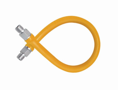 Everflow FTGC-BL34-48N FLEXTRON FTGC-BL34-48N 34"ID(1"OD)X 48" SS BRAID WITH YELLOW PVC COATING 3/4" MIP X 3/4" MIP FOOD SERVICE GAS CONNECTOR  | Midwest Supply Us