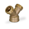 G43-343434 | Dual Hose Wye Shut-Off Brass Garden Hose Fitting, For Non Potable Use Only | Everflow