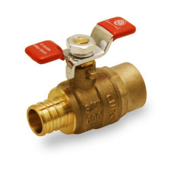 Everflow PSBV-034-NL 3/4" F1807 PEX X 3/4" SWT Ball Valve with "T" Handle Lead Free  | Midwest Supply Us