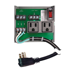Functional Devices PSM2RB10 UPS Interface Board 10A Breaker/Switch 120Vac 2 outlets; power cord  | Midwest Supply Us