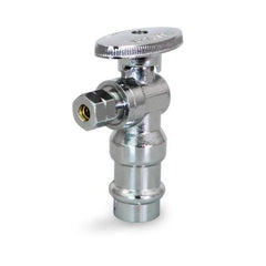 Everflow P-81214PR-NL 1/2 PRESS X 1/4 OD COMP 1/4 TURN ANGLE STOP BOXED LEAD FREE  | Midwest Supply Us