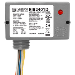 Functional Devices RIB2401D Enclosed Relay 10Amp DPDT 24Vac/dc/120Vac  | Midwest Supply Us