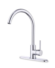 Everflow RTV-K10C Tavo Single Handle Kitchen Faucet With Optional Deck Plate Chrome  | Midwest Supply Us