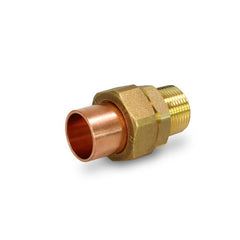 Everflow CCMU0001-NL 1" NOM 1-1/8" X 1" OD Cast Brass Copper Union C X M Lead Free  | Midwest Supply Us